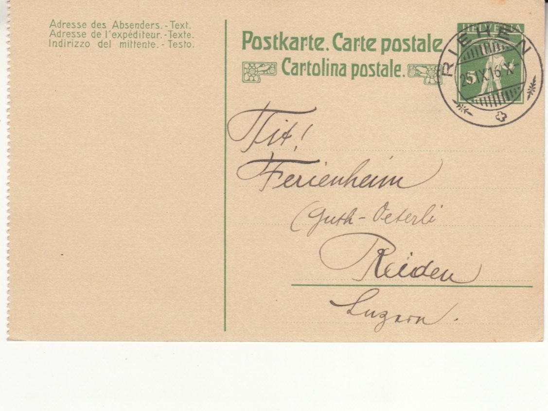 Alle Briefmarken: SGK PK 053y Riehen - Reiden – Gebraucht aus Bürglen TG von StampGraf