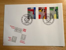 Schweizer Briefmarken Ersttagsbrief 16.März 1993 Zürich! ...