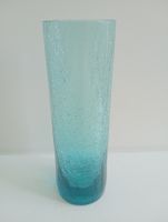 Scandi Desigh Vintage Craquelé Glas Blau 14 cm