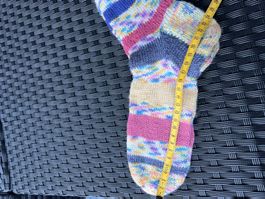 Wollsocken aus reiner Wolle mehrfarbig