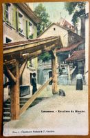 Lausanne - Escaliers du Marché avec personnages - Ancienne