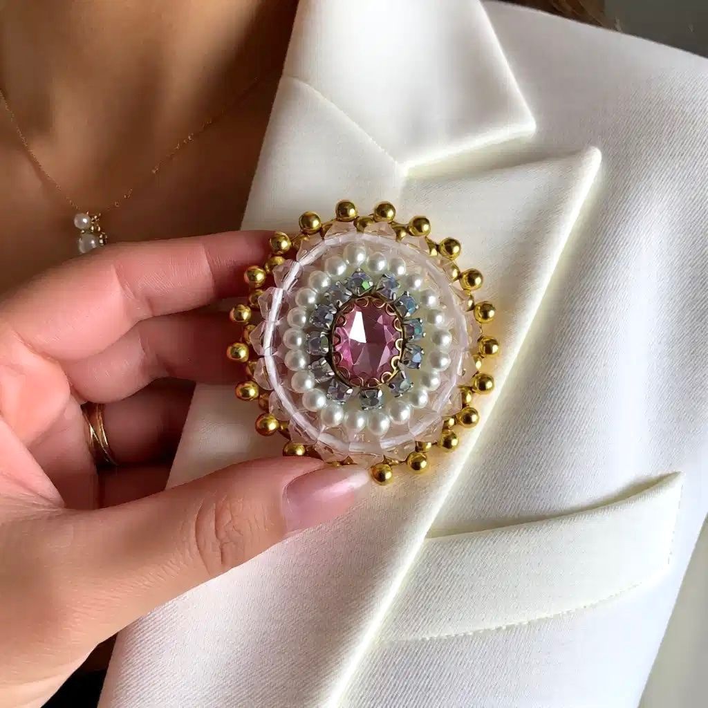 Broschen & Nadeln: Luxus Royal Brosche | Handgemachte Brosche | Brautschmuck – Neu und originalverpackt aus Vals von ABA-Atelier 6