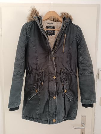 Winterjacke Parka schwarz Mädchen Gr.170 Teddyfell