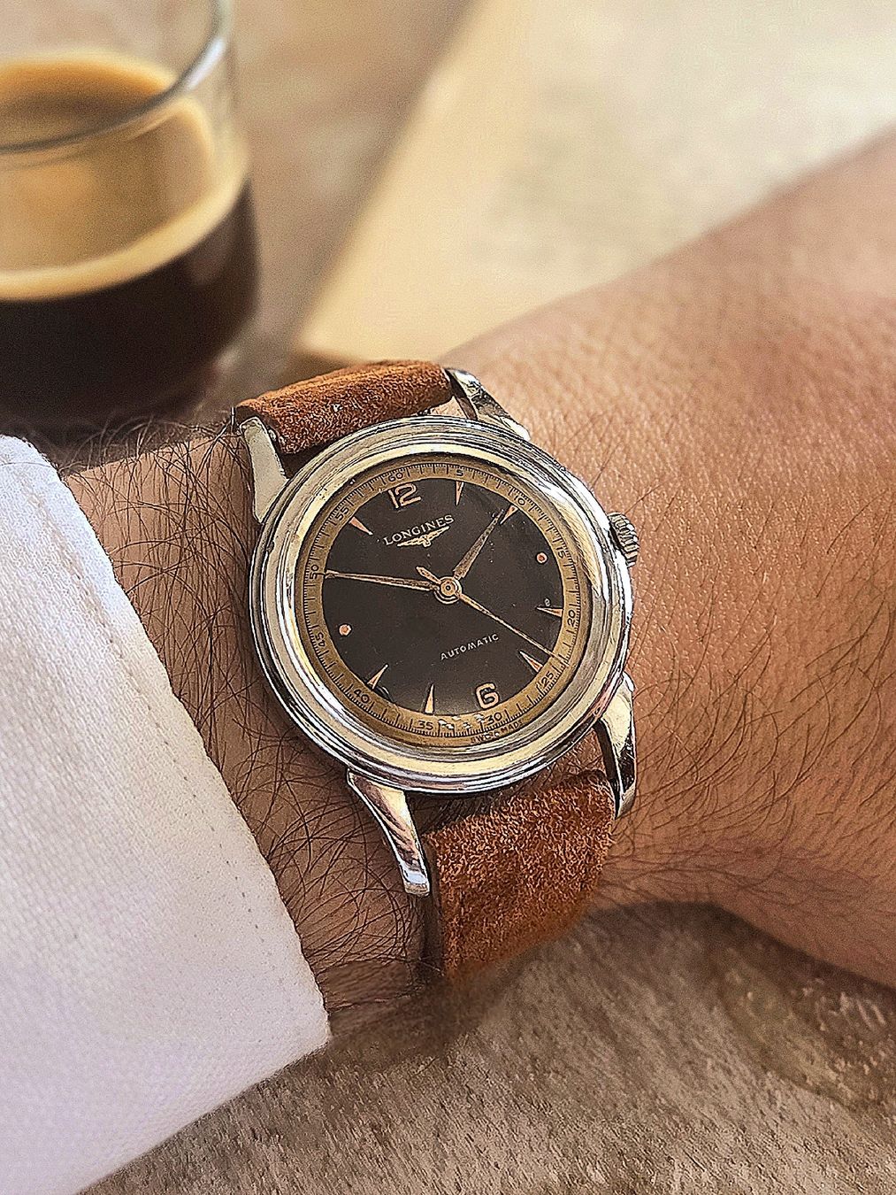 Longines Orologi: Rare Longines 22A- two-tone black -oversize - RÉVISÉE+écrin – Usato da Genève venduto da Adrian2892 2