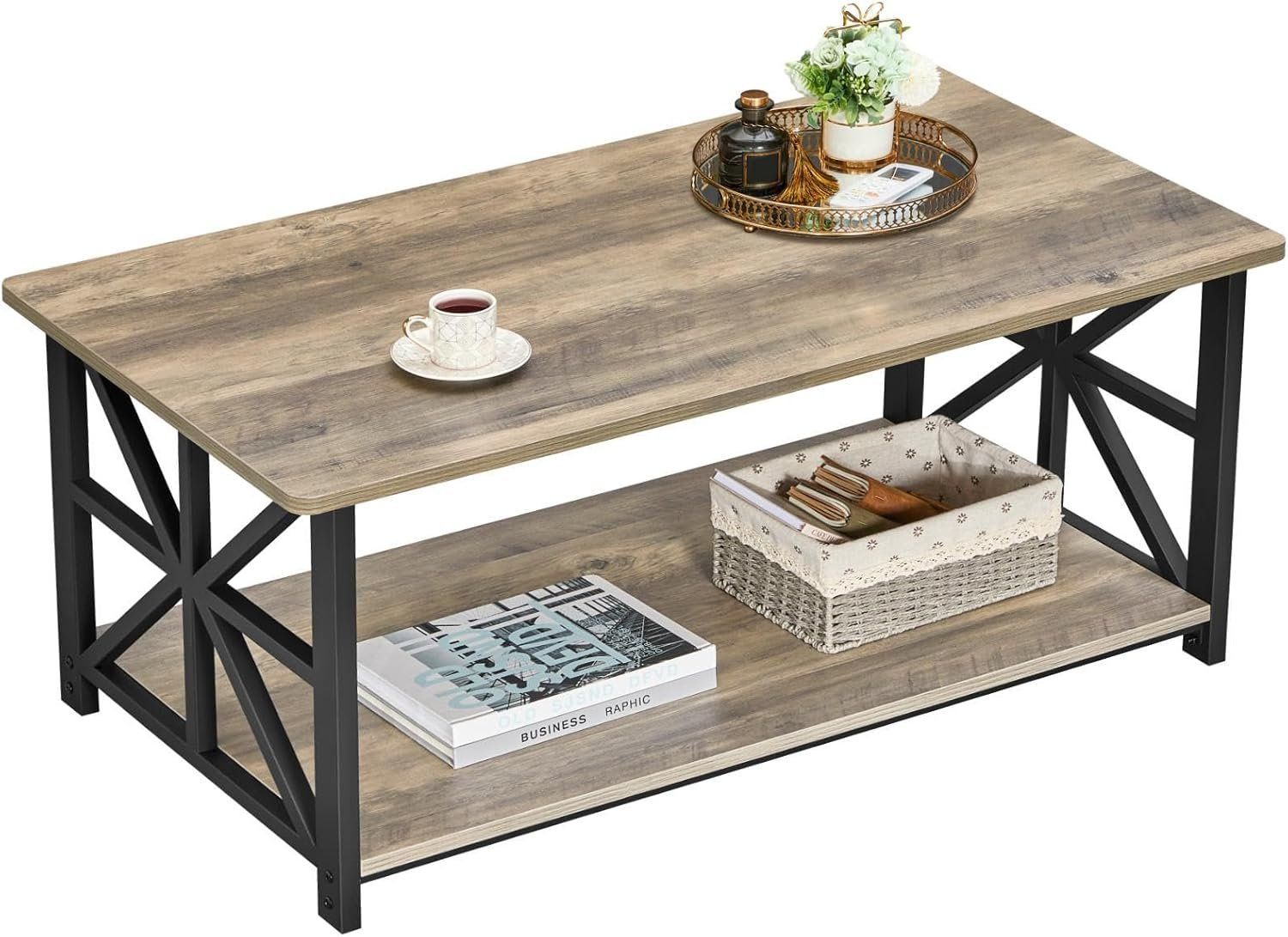 Tavoli: Couchtisch 100 cm mit Regal Sandeiche rustikal – Nuovo e nell'imballaggio originale da Schaffhausen venduto da schwizerchaes