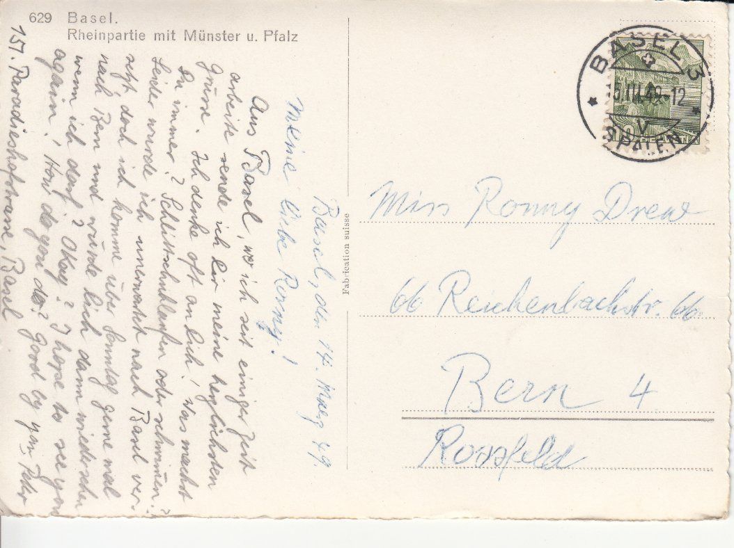 Ansichtskarten: Basel 1949 – Gebraucht aus Bürglen TG von StampGraf 1