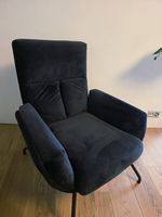 Sessel/Stuhl neuwertig dunkelblau Samtstoff