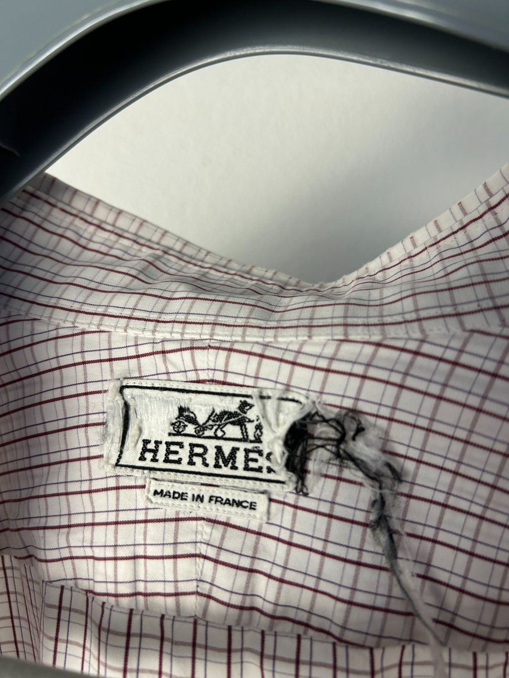 Hermès Chemises: Hermès Red Grey Plaid Button Up Shirt – D'occasion à Bern par kurtikobolt74 4