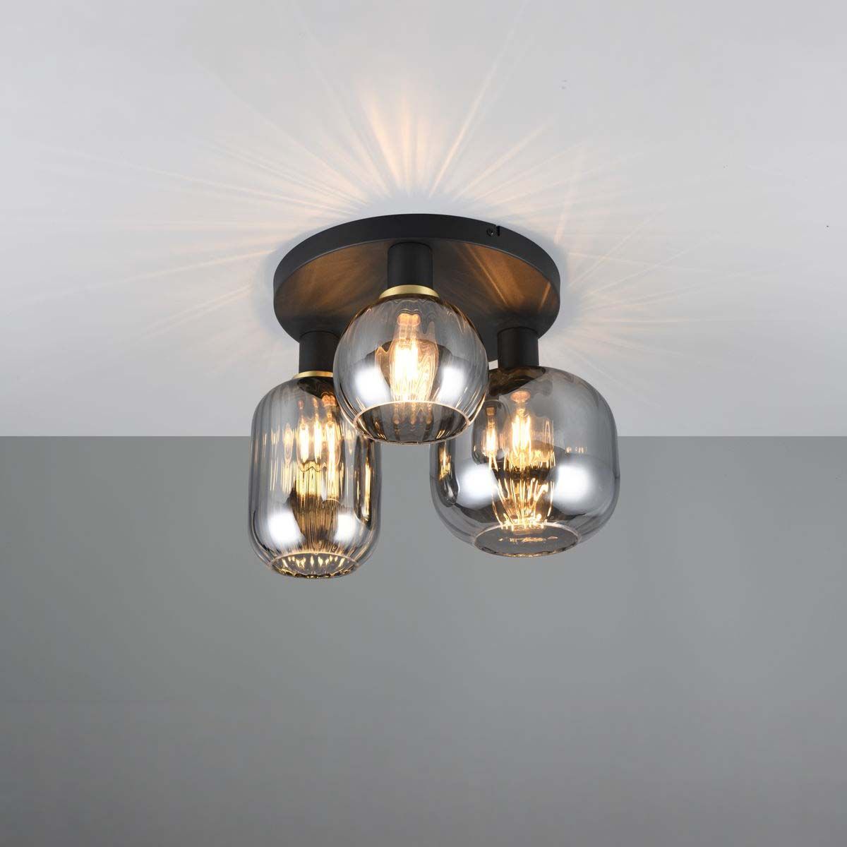 Lampadari & plafoniere: Deckenleuchte, Schwarz, Chrom, 29 cm Ø – Nuovo (secondo la descrizione) da Kreuzlingen venduto da Smart-Light