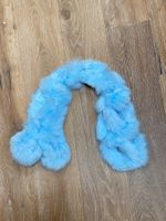 Fluffy baby blue neck warmer scarf
