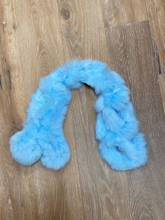 Fluffy baby blue neck warmer scarf