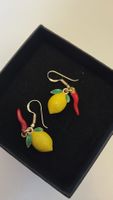 Süsser Ohrschmuck Zitronen & Chilis, Sommer Schmuck, Unikat!