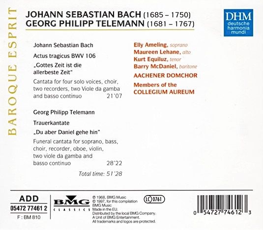 CDs: J. S. Bach • Telemann CD Funeral Cantatas – D'occasion à Luzern par Lycka 1