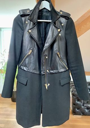 Damen Leder/Textil Mantel von Zara Grösse 38