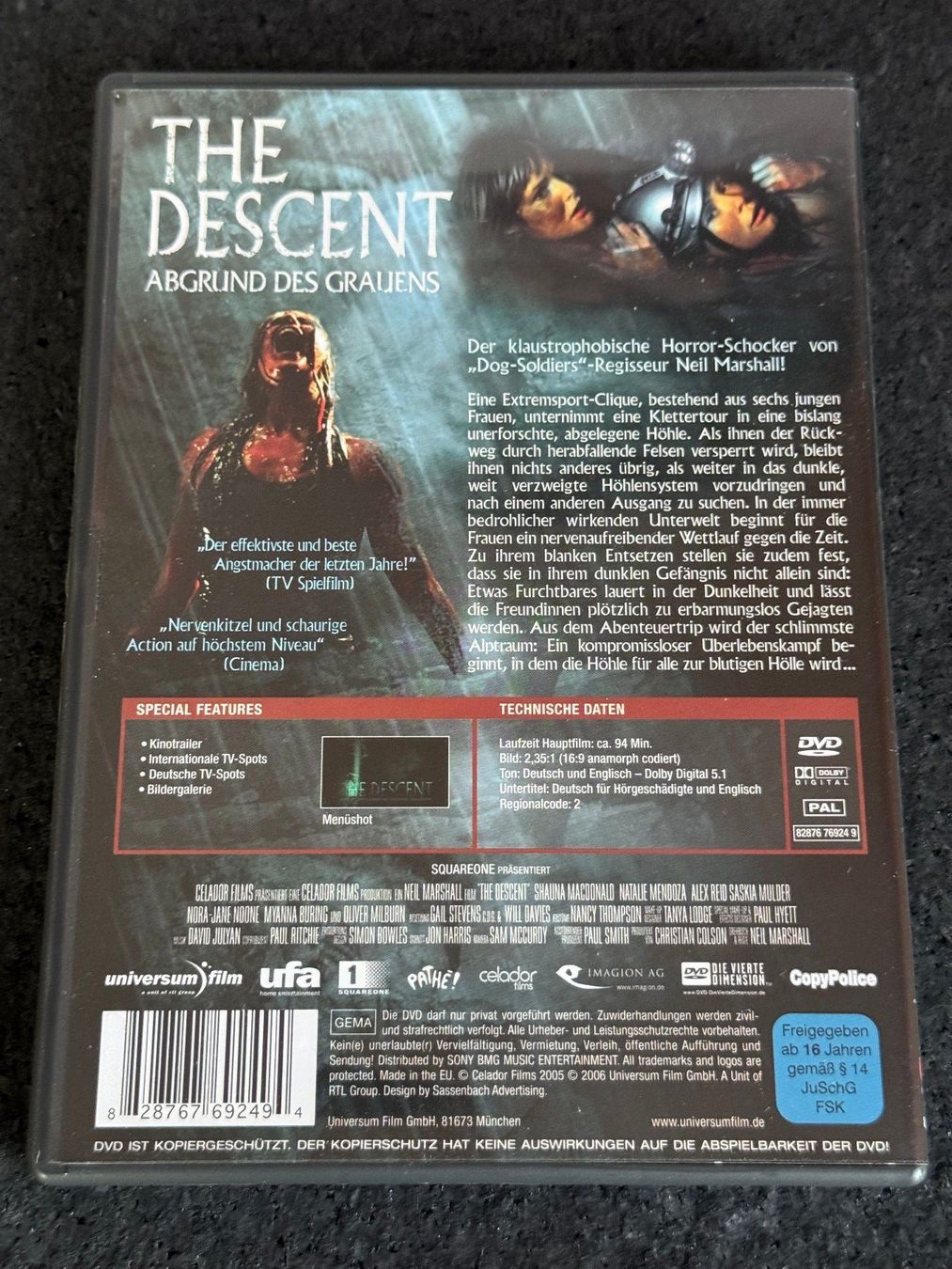 Tutti i DVDs: The Descent DVD DE/EN "Abgrund des Grauens" – Usato da Fribourg venduto da tschjoly 1