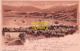 Gruss aus Richterswil (Litho, mit Dampfschiff) /as