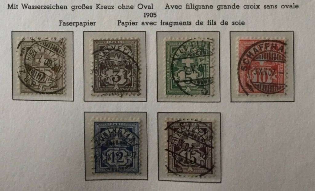 Alle Briefmarken: Ziffermuster 1906 Satz gestempelt, Lot 1 – Gebraucht aus Frauenfeld von Interessent1