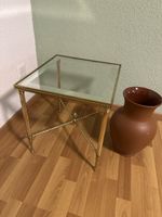 Glas-Beistelltisch, goldfarben, Vintage Look, Top Zustand