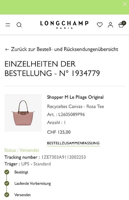 Sacs femmes: longchamp le pilage gr. M rosa – D'occasion à flims dorf par schmetterling61281 4