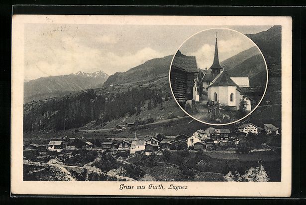 Cartoline postali: AK Furth, Kirche, Gesamtansicht, 1914 – Usato da Berlin venduto da bartko-reher