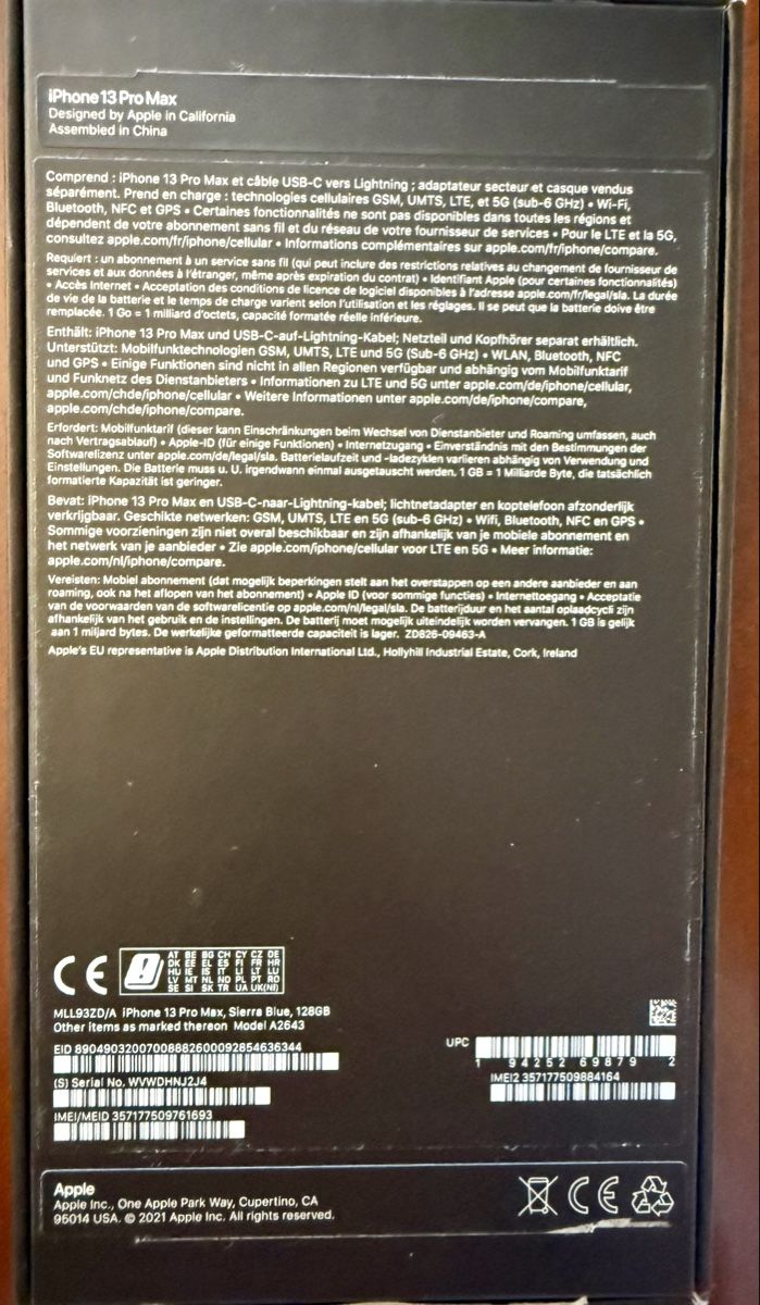 Apple Handys / Smartphones: iPhone 13 Pro Max 128Gb – Neu (gemäss Beschreibung) aus Pregassona von MartinaGurtner 1