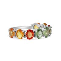 SAPHIRE Ring 9 Steine - 14 kt. Weißgold - Ring -