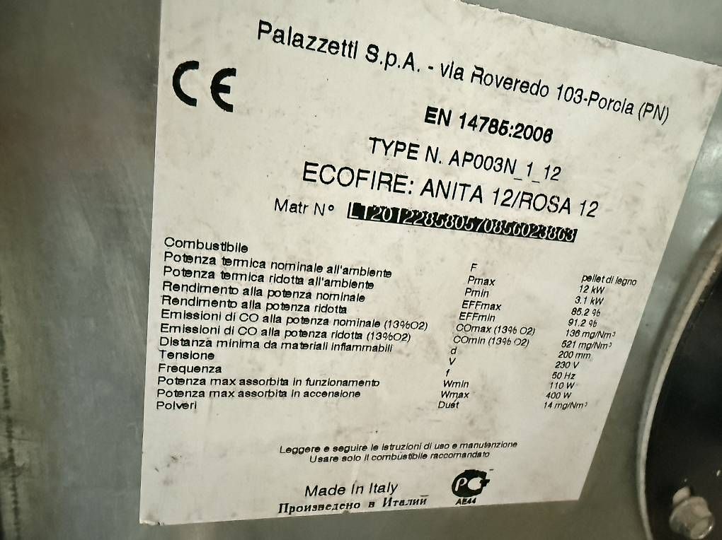 Stufe caminetto: Stufa a pellet Palazzetti – Usato da Stabio venduto da antonella1974 2