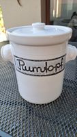  Keramik Rumtopf mit Deckel weiss super Zustand 