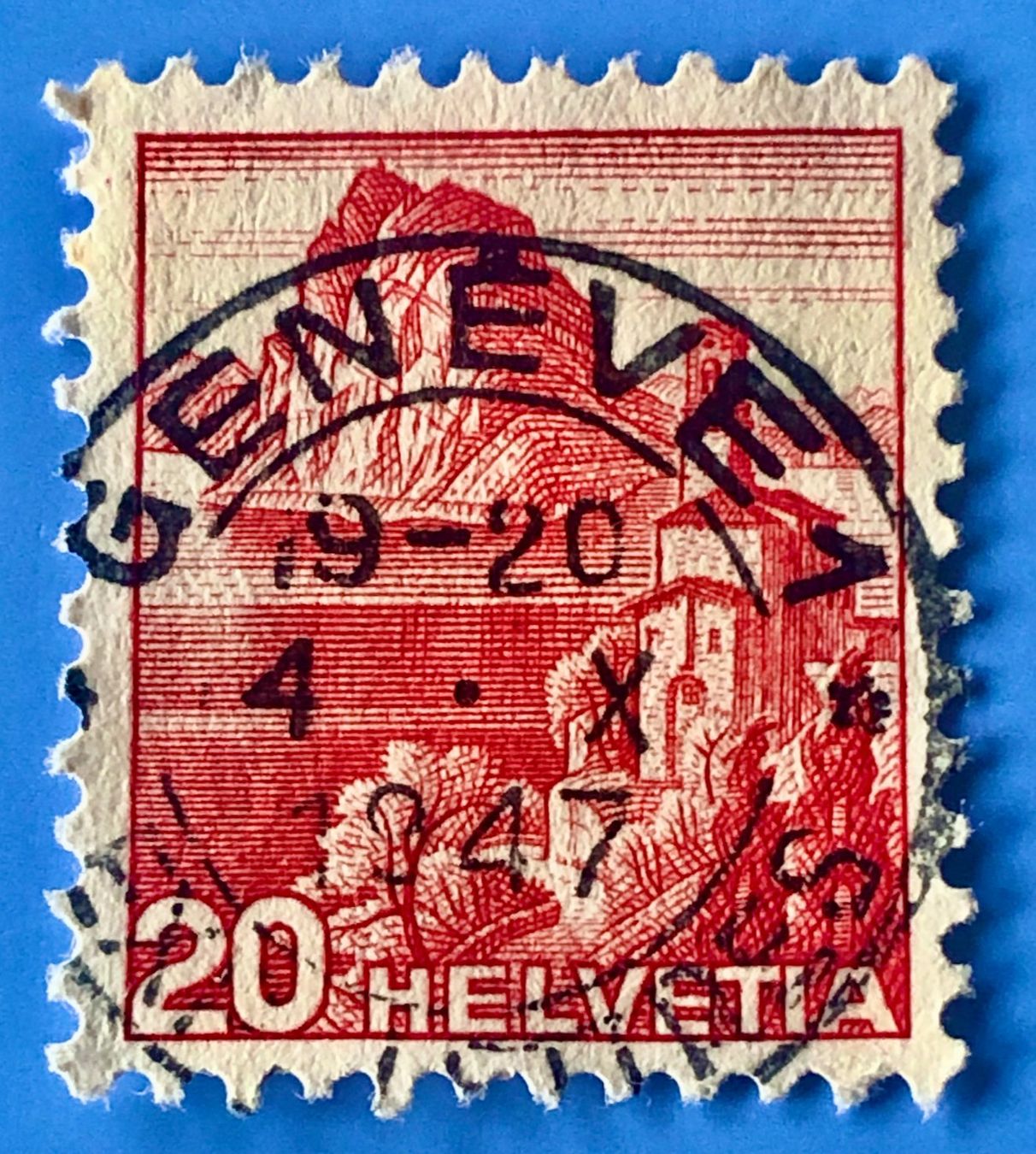 Alle Briefmarken: Nr.215 Landschaftsbilder Stempel  Geneve    – Gebraucht aus Aarau von Billa007