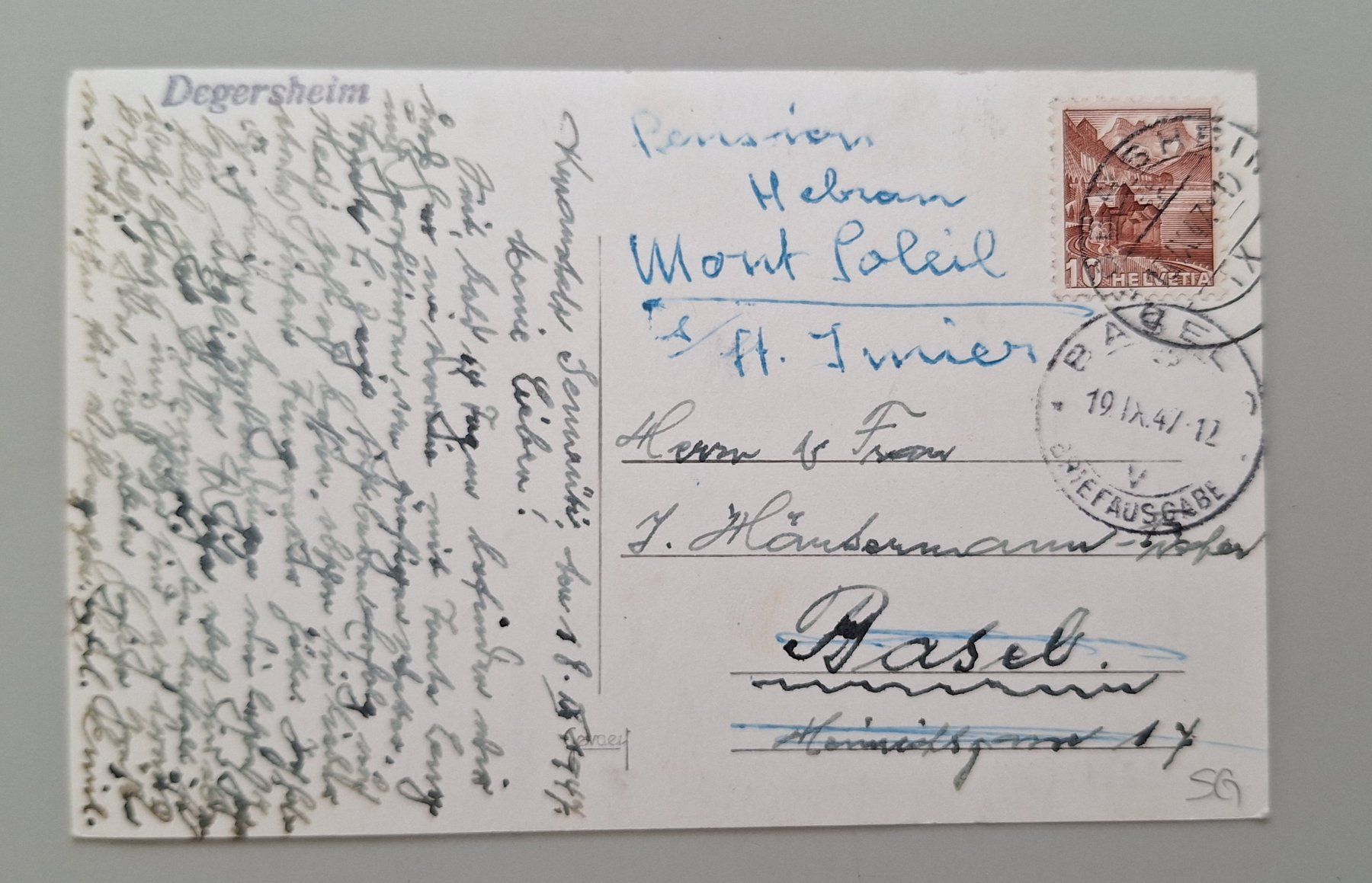 Ansichtskarten: AK Degersheim Kirche Idyll 1947 SG – Gebraucht aus Gurtnellen von Stonevalley007 2