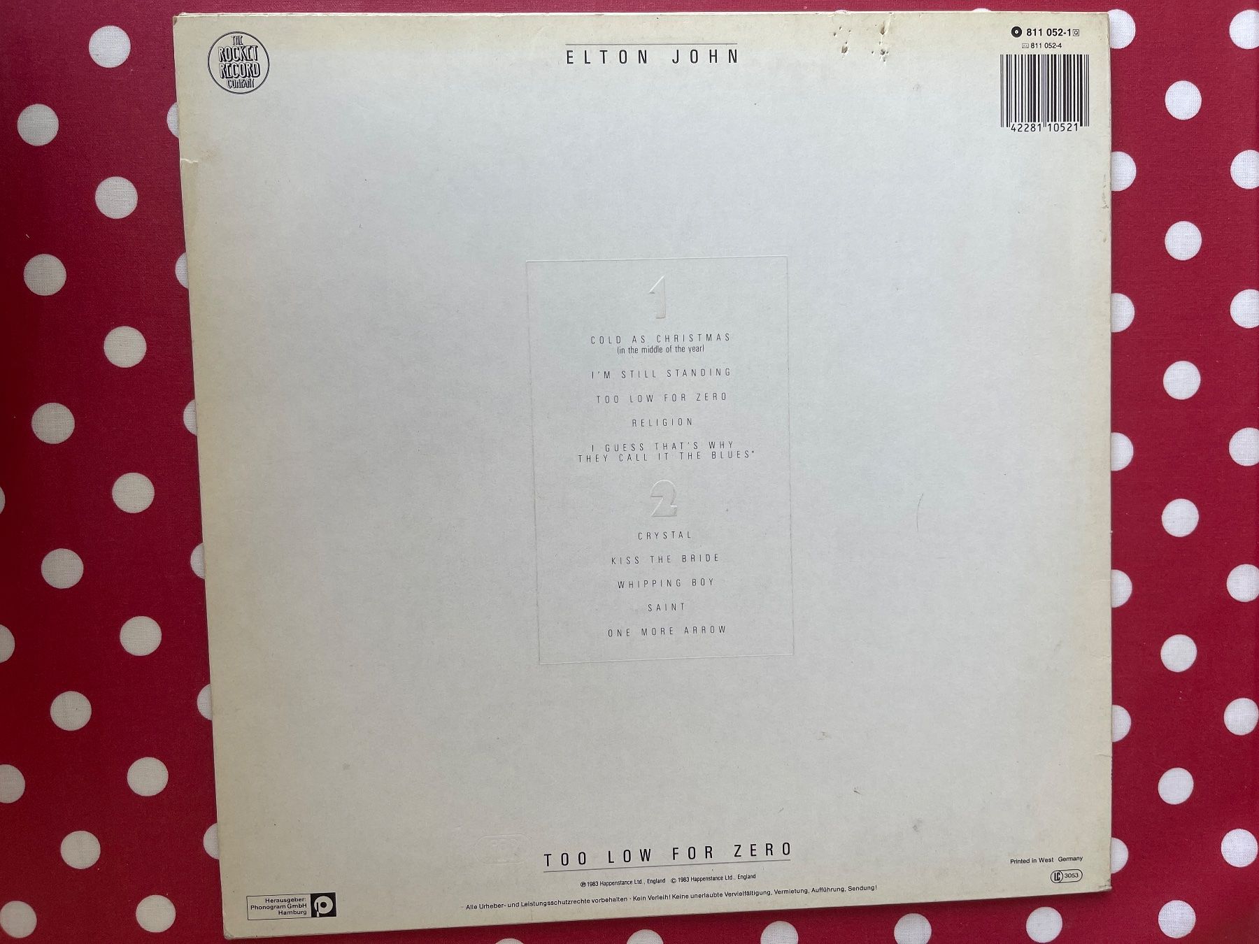 Dischi in vinile: A522/Elton John - Too Low For Zero – Usato da Frutigen venduto da Philippe_jsp 1