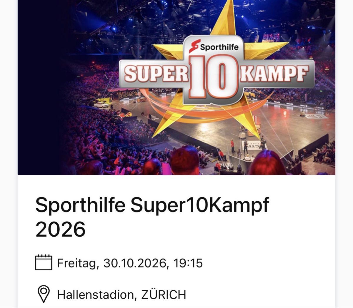 Tickets: 2 Tickets Super 10 Kampf – Neu (gemäss Beschreibung) aus Rapperswil SG von mischelly