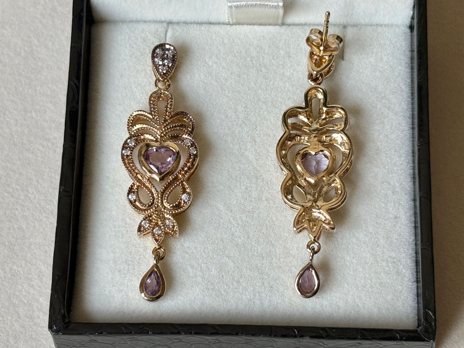 Orecchini pendenti & Orecchini a lobo: Amethyst Ohrringe, Silber vergoldet – Nuovo (secondo la descrizione) da Brugg AG venduto da lau_9rvy 3