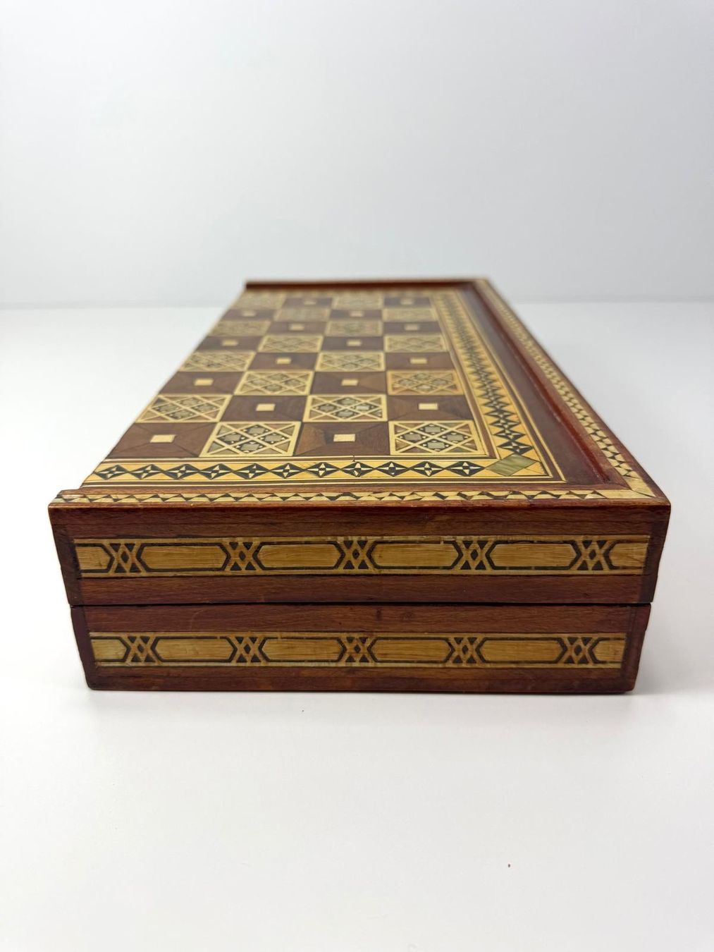 Giochi: Britisches Schach / Backgammon Holz Perlmutt, Antik – Usato da Zürich venduto da Arche_Brockenhaus 7