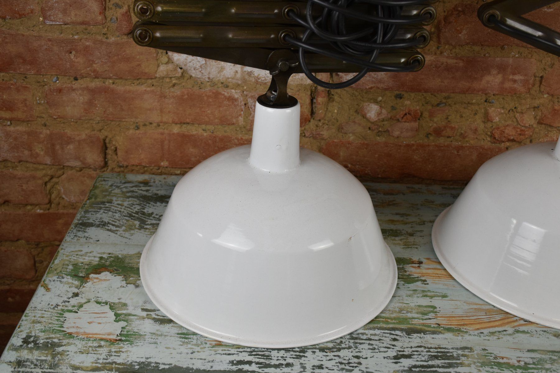 Lampadari & plafoniere: KE465 Alte Emaille Scherenlampe /Deckenlampe/Industrie – Usato da kraiburg am inn venduto da Vintage-Living 4