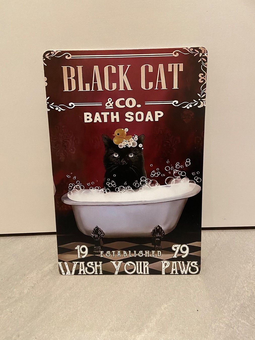 Schilder: BLACK CAT & CO. BATH SOAP Vintage Blechschild Neu – Neu und originalverpackt aus Seon von Aaargauer01 6