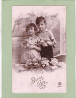 Frankreich Kitsch Kinder Blumen Bonne Fête