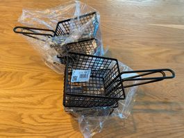 4x Livique Pommes Körbchen zum Anrichten schwarz NEU