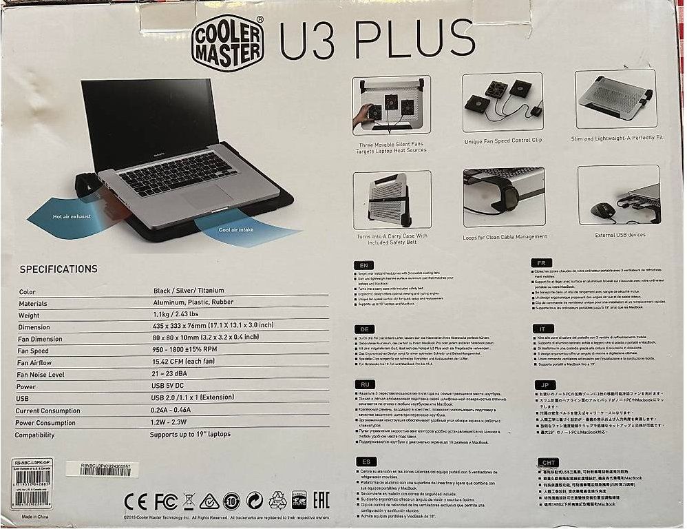 Ventilatori: Cooler Master NotePal U3 PLUS Laptop-Kühler. – Nuovo (secondo la descrizione) da Rothenburg venduto da raffdea