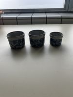 3er Set Keramik Schalen, Grau-Braun, Vintage Look