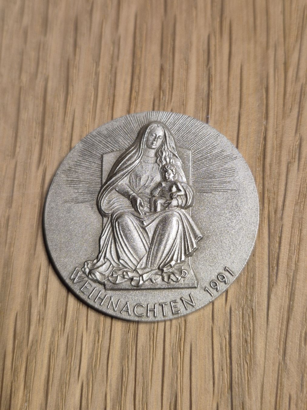 Medaglie: Weihnachtsmedaille 1991, Maria mit Kind, Silber – Usato da Mels venduto da Goldenfalcon
