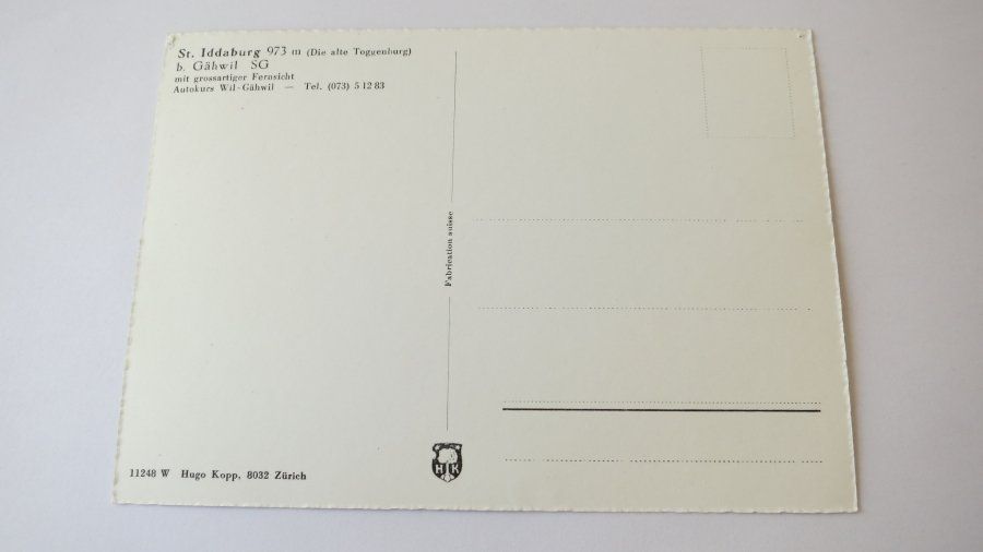 Cartoline postali: Blick von St. Iddaburg - gegen Säntis u. Churfirsten – Usato da Jona venduto da centumprata 1