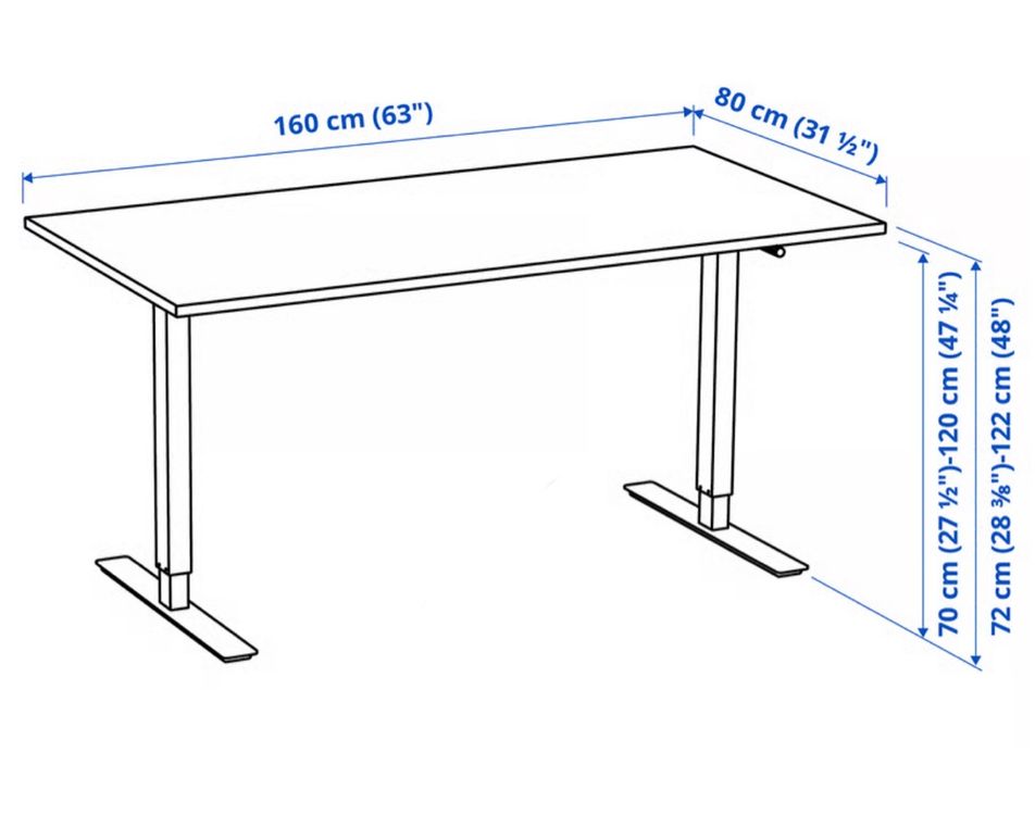 Scrivanie: MITTZON Schreibtisch, weiß, 160x80 cm – Usato da Meggen venduto da AuDa17 3