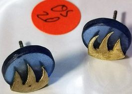 Ohrstecker Glas blau rund Silber (OS20)