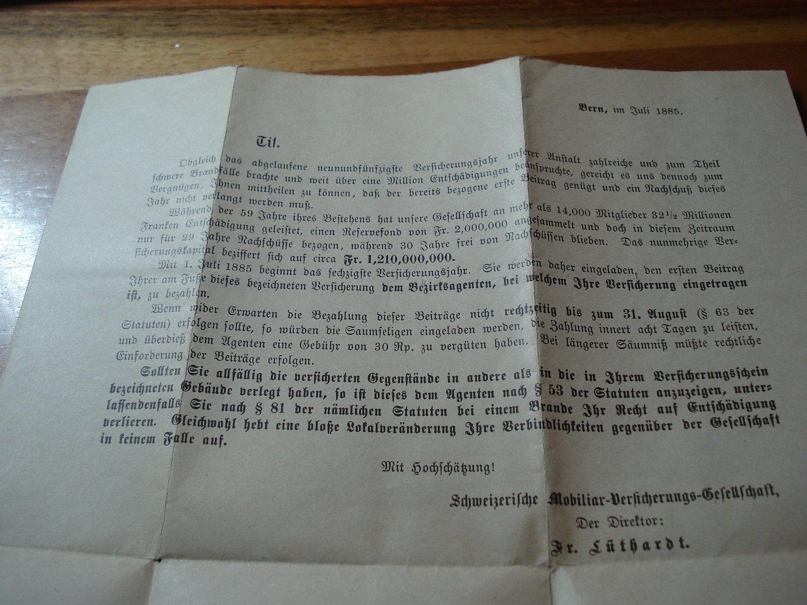 Tutti i francobolli: Faltbrief 1885, Mobiliar-Versicherung o Solothurn – Usato da Niederwil AG venduto da morostahu 5