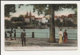 AK 1908 Basel Blick vom oberen Rheinweg