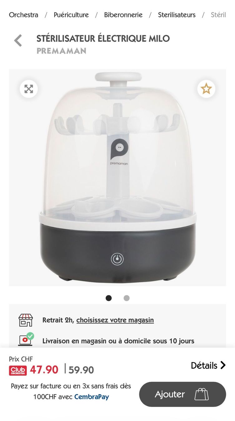 Pasti del neonato: Stérilisateur électrique – Usato da Bulle venduto da mar_lf5k