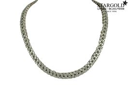 Wiessgoldcollier in 18 Karat - 750 mit Diamanten