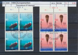 1994 "Europamarken", Viererblock, ET - Stempel