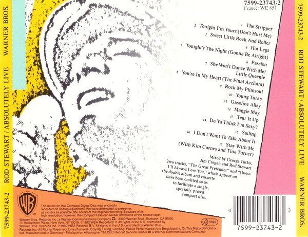 CD: CD Rod Stewart - Absolutely live (1982) – Usato da Möriken AG venduto da mineralia 1